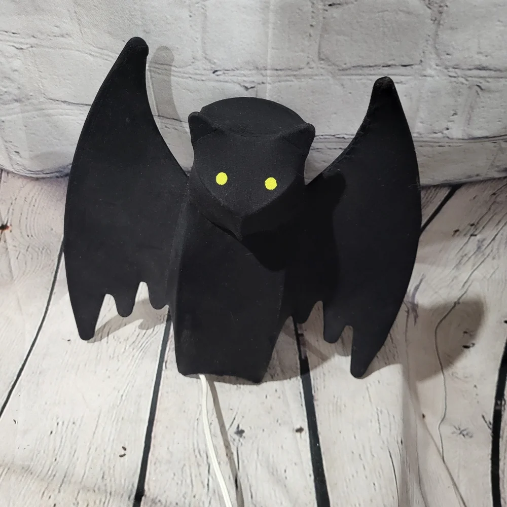 Vintage black bat Light Up lantern Halloween Decor